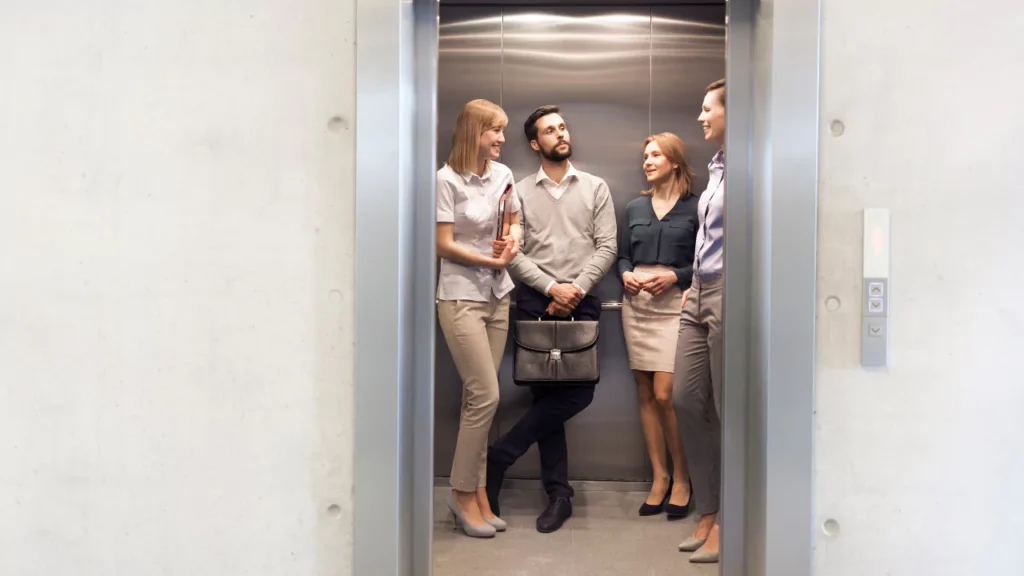 People in elevator, elevator tips